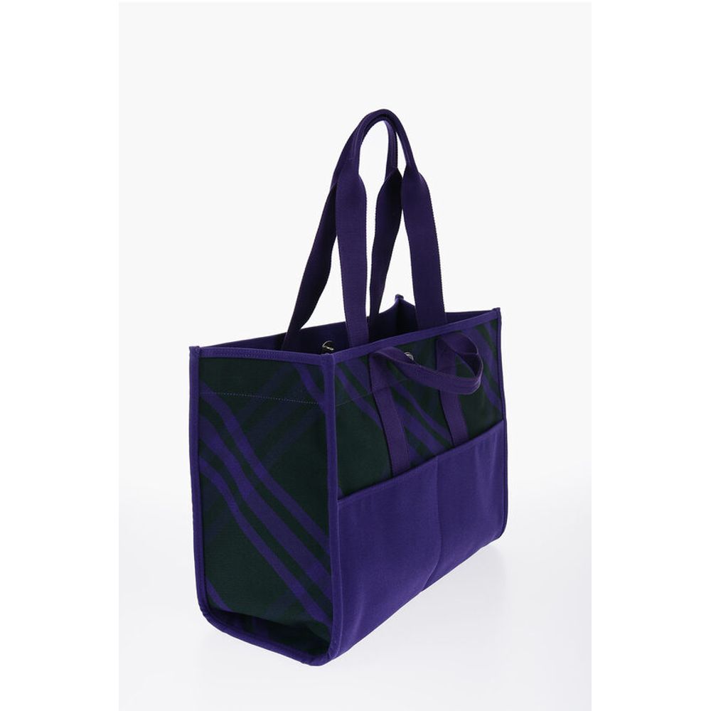 Burberry Purple Cotton Tote Bag