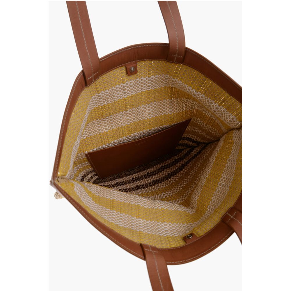Jil Sander Yellow Raffia Tote Bag