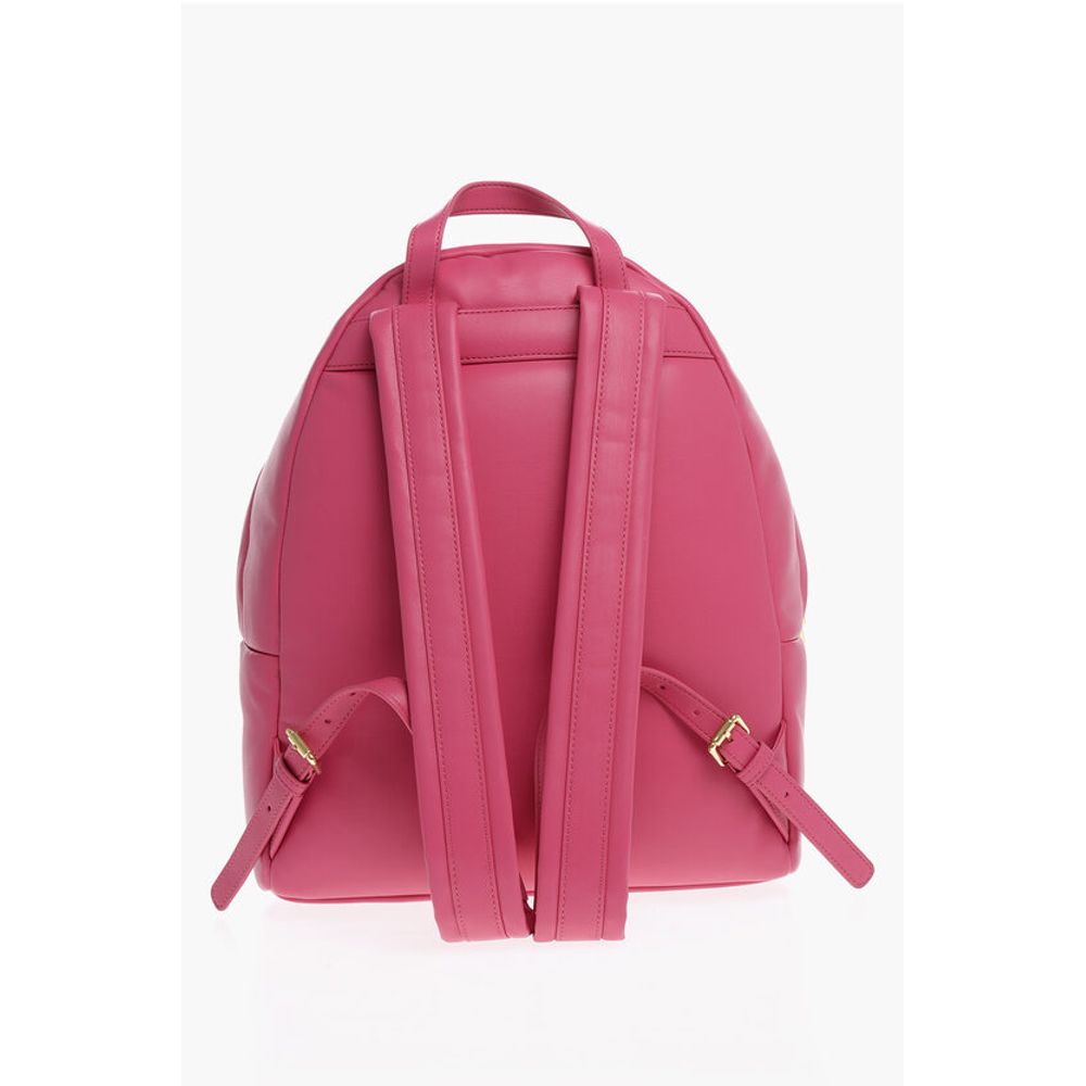Moschino LOVE Faux Leather Backpack with Metal Heart