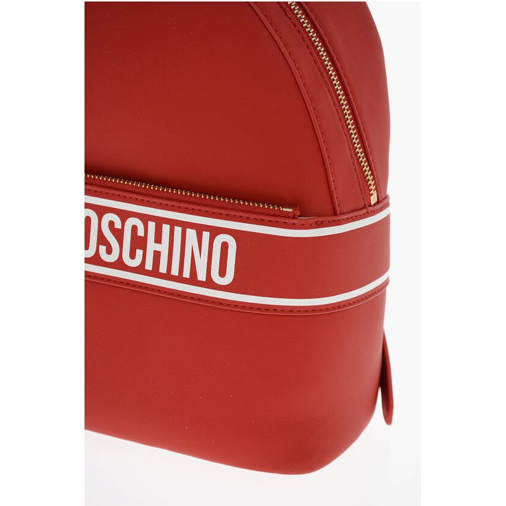 Moschino LOVE Faux Leather Backpack with Printed Contrasting Logo