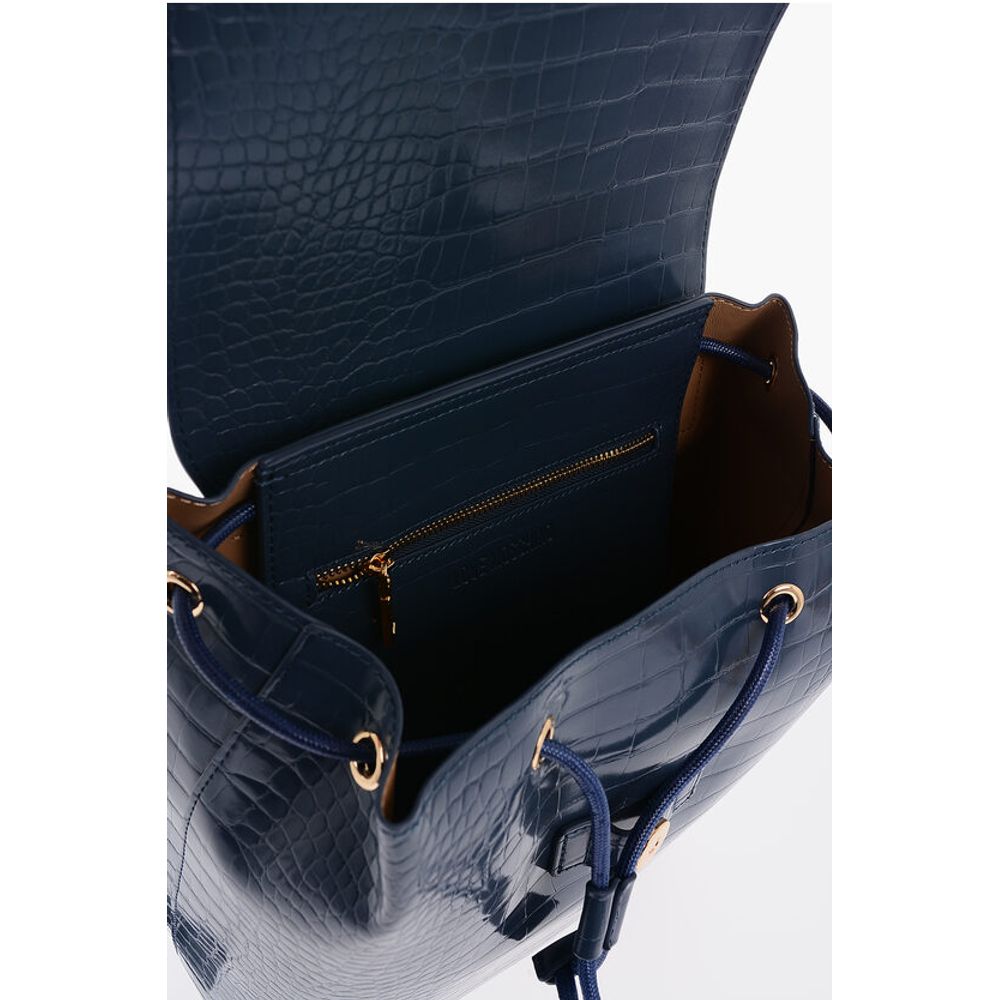 Moschino LOVE Crocodile Effect Faux Leather Backpack