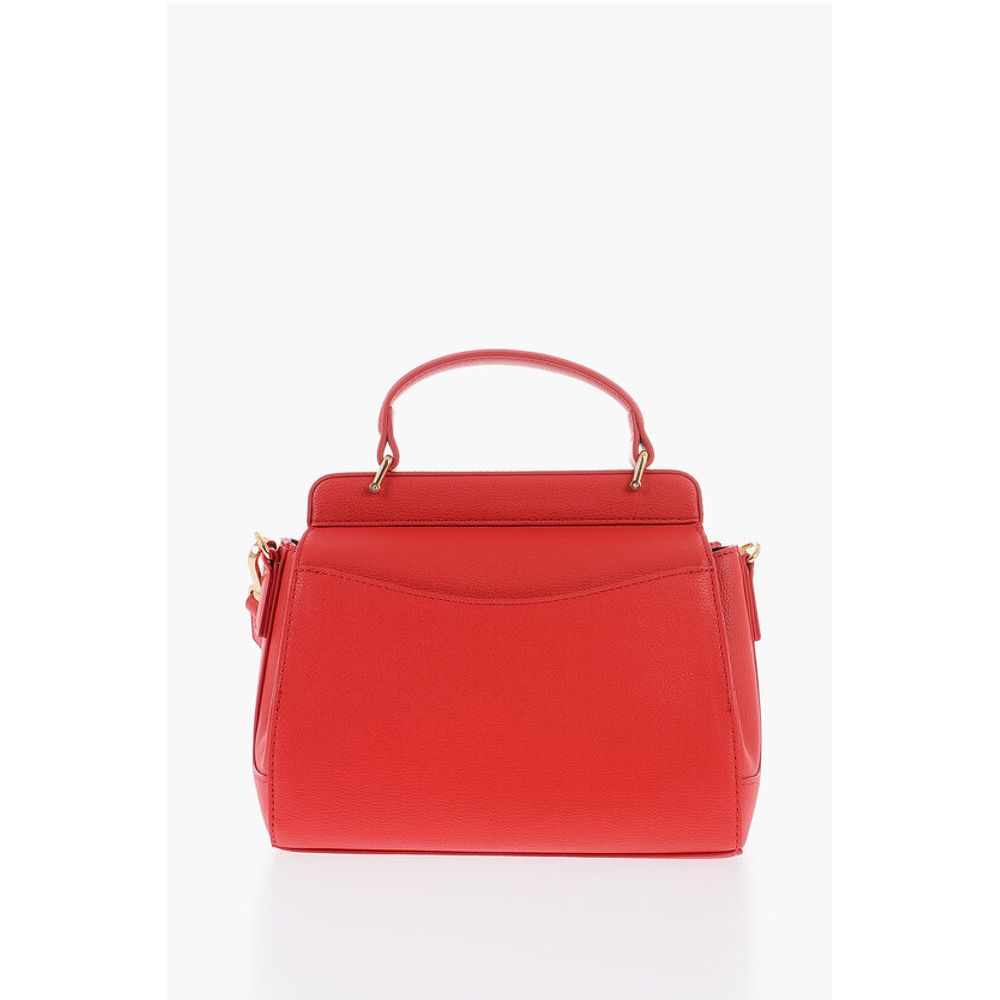 Moschino LOVE Faux Leather Shoulder Bag with Golden Maxi Logo