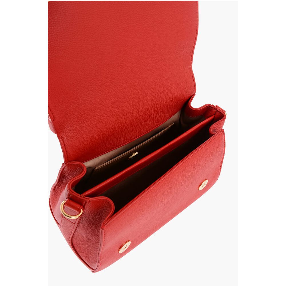 Moschino LOVE Faux Leather Shoulder Bag with Golden Maxi Logo
