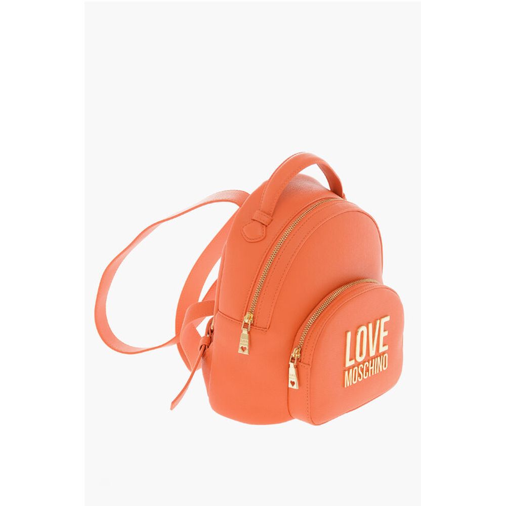 Moschino LOVE Faux Leather Backpack with Golden Logo