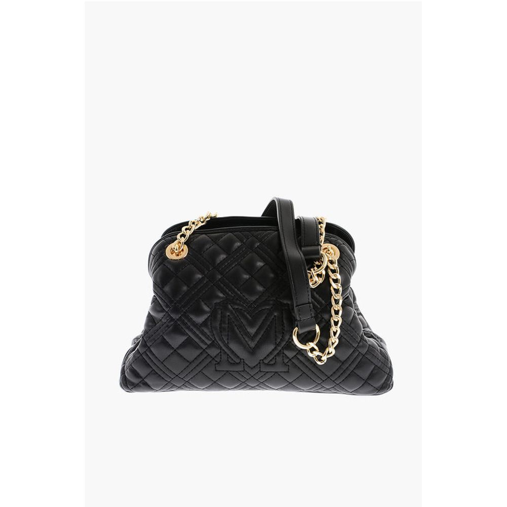 Moschino LOVE Quilted Mini Handle Bag with Golden Logo