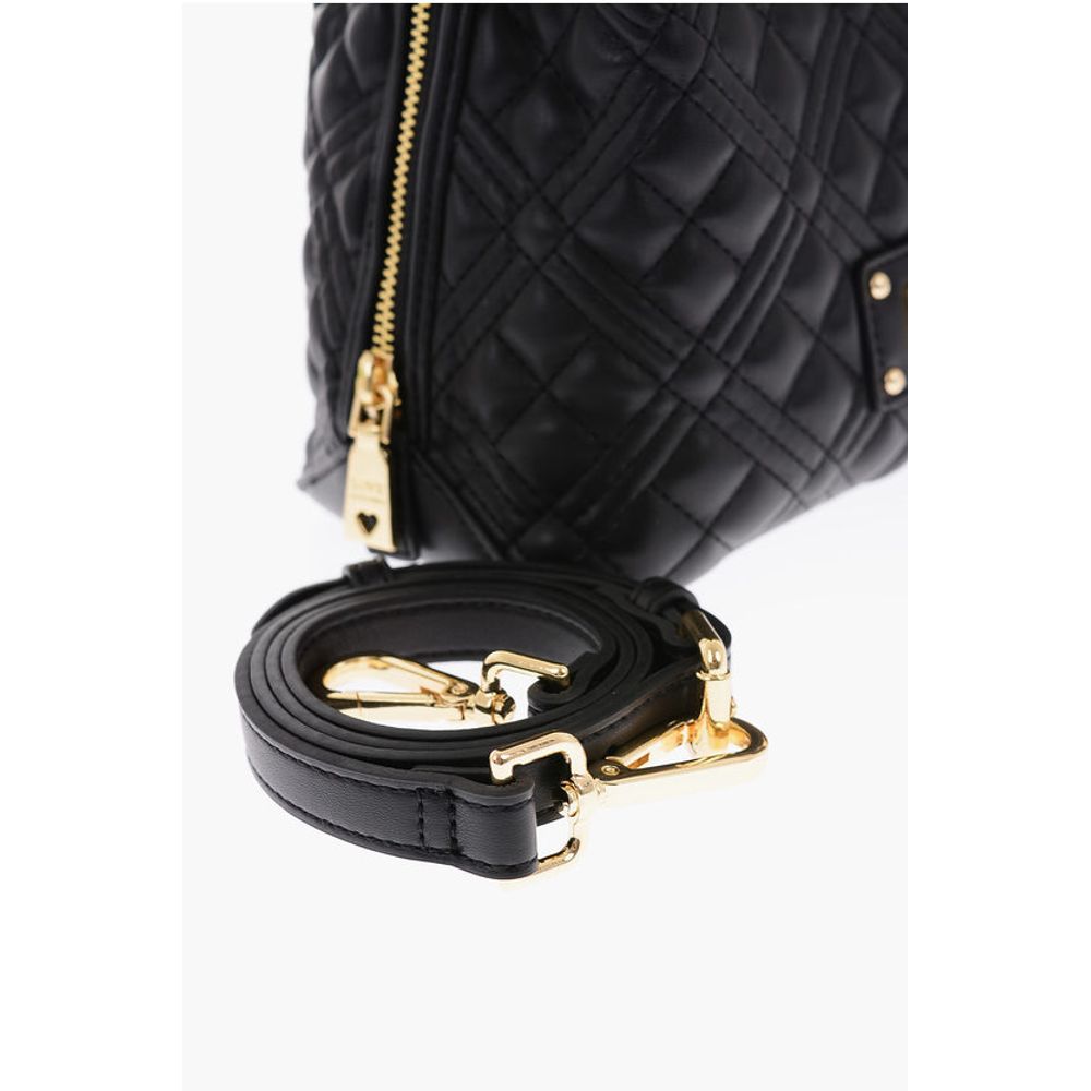Moschino LOVE golden details quilted faux leather bag