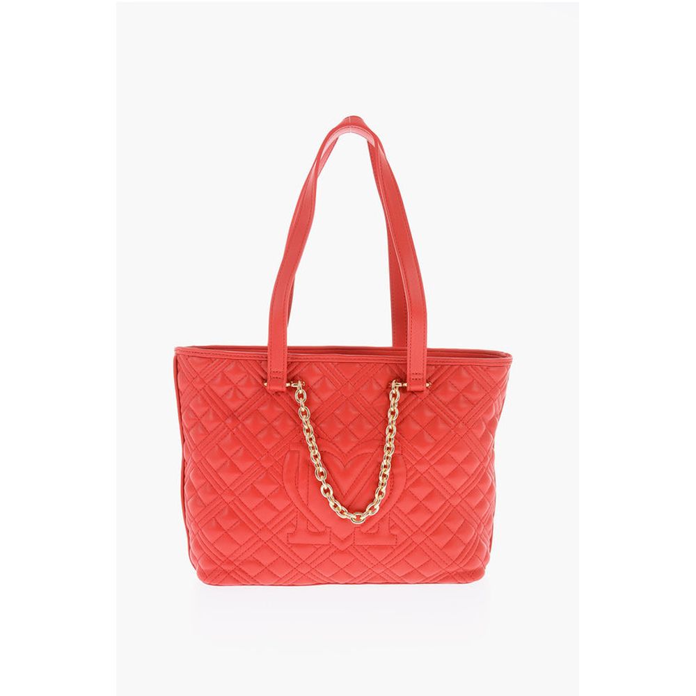 Moschino LOVE Quilted Faux Leather Tote Bag