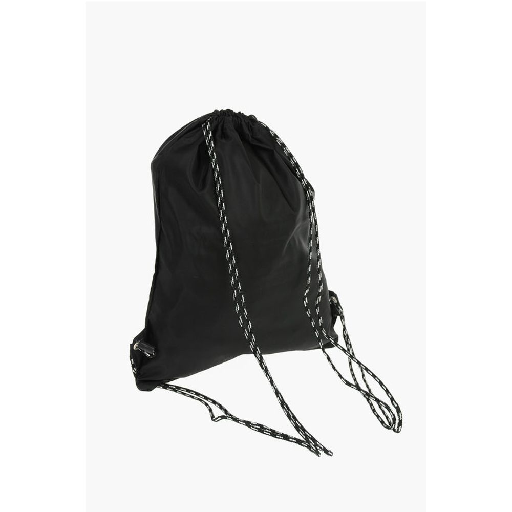Neil Barrett solid color drawstring backpack with two-tone laces