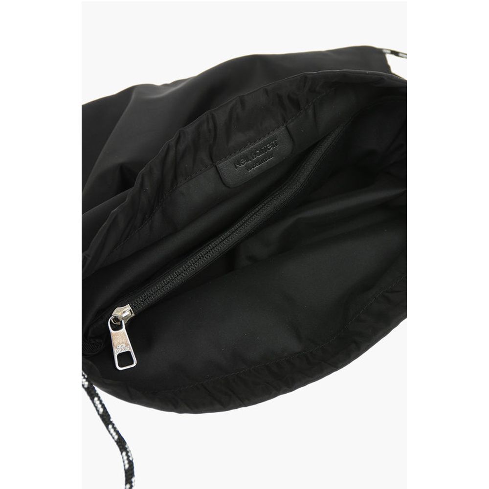 Neil Barrett solid color drawstring backpack with two-tone laces