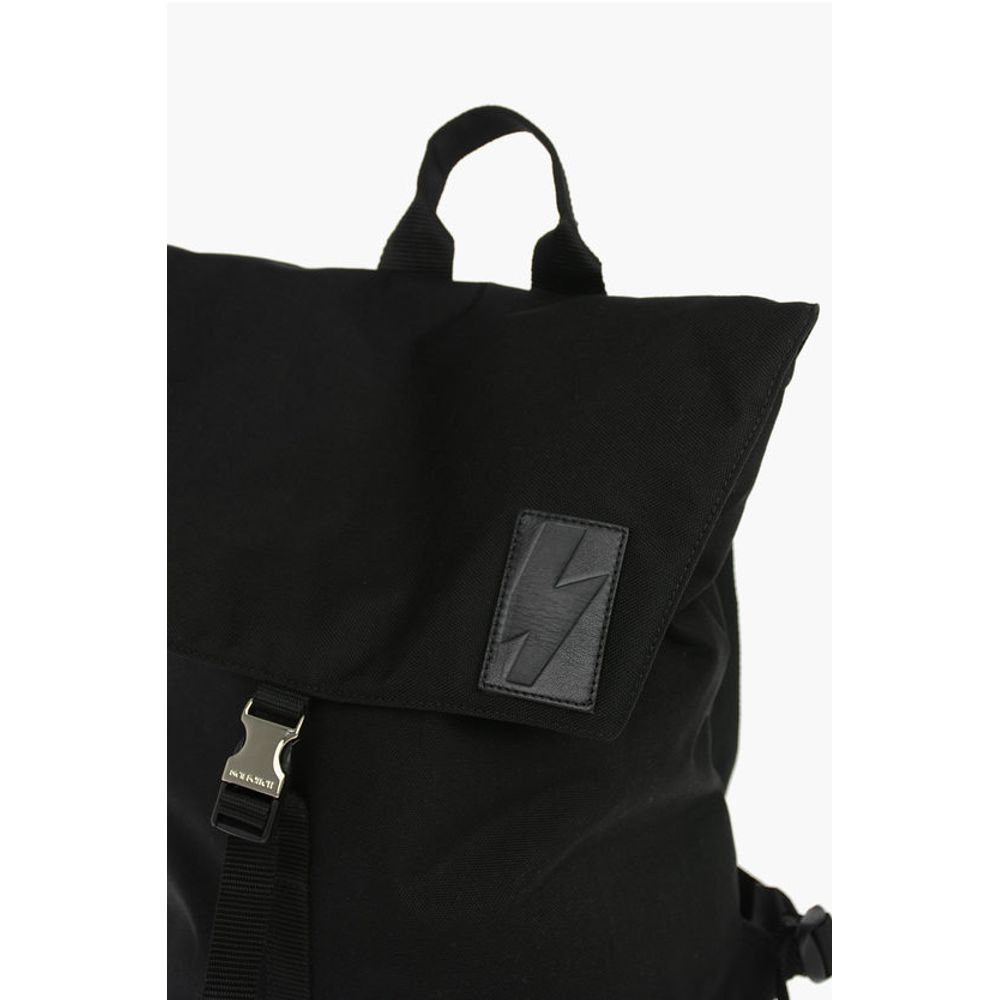 Neil Barrett solid color nylon CITY FLAP backpack