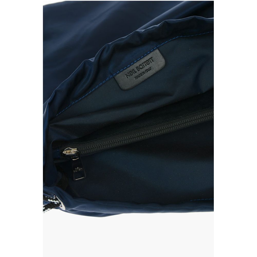 Neil Barrett solid color drawstring backpack with two-tone laces