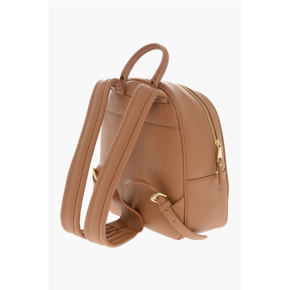 Moschino LOVE Textured Faux Leather Backpack with Embossed Logo