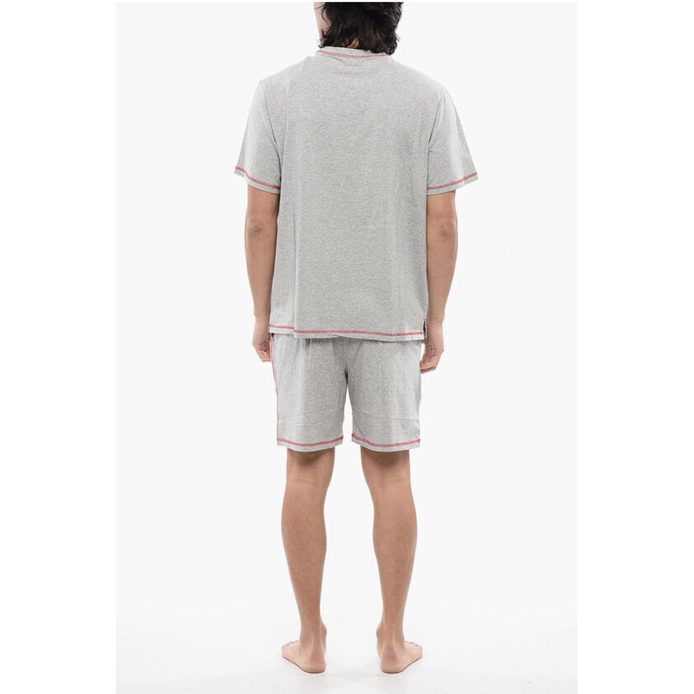 Diesel RED TAG Stretch Cotton UMSET-WILORT Short Pyjamas Set with V