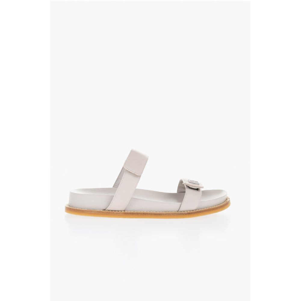 Armani Strap Closure Leather Sandals