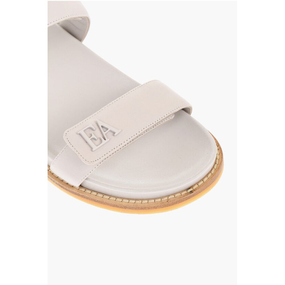 Armani Strap Closure Leather Sandals