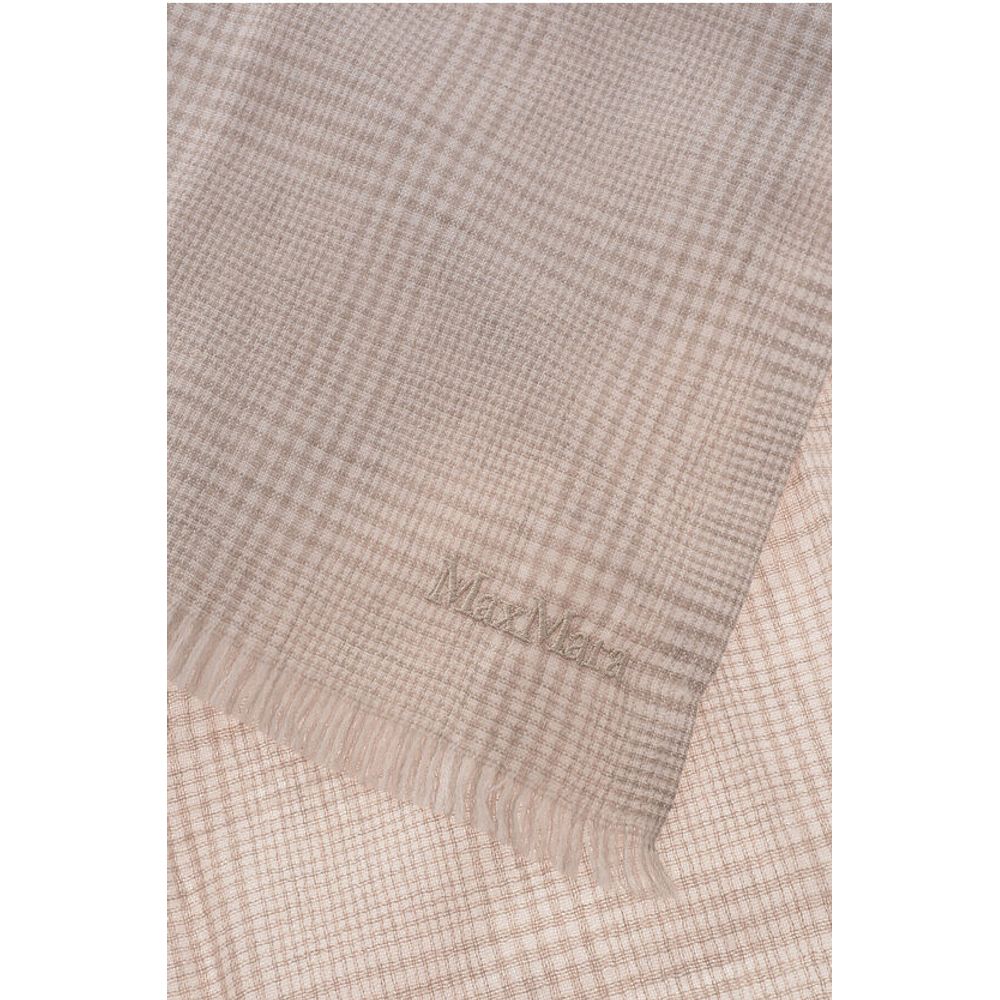 Max Mara Districk Check Motif Wool JANZIR Scarf