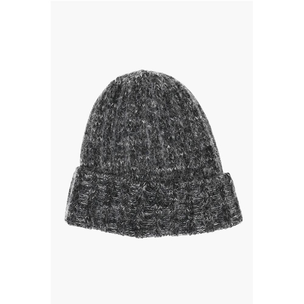 Saint Laurent Wool Blend Beanie with Logo Patch