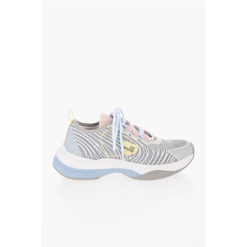 Moschino LOVE Mesh SPRINT50 Low-Top Sneakers with Contrast Detail