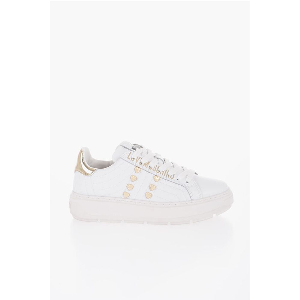 Moschino LOVE Quilted Leather BOLD40 Low-Top Sneakers with Golden Eff