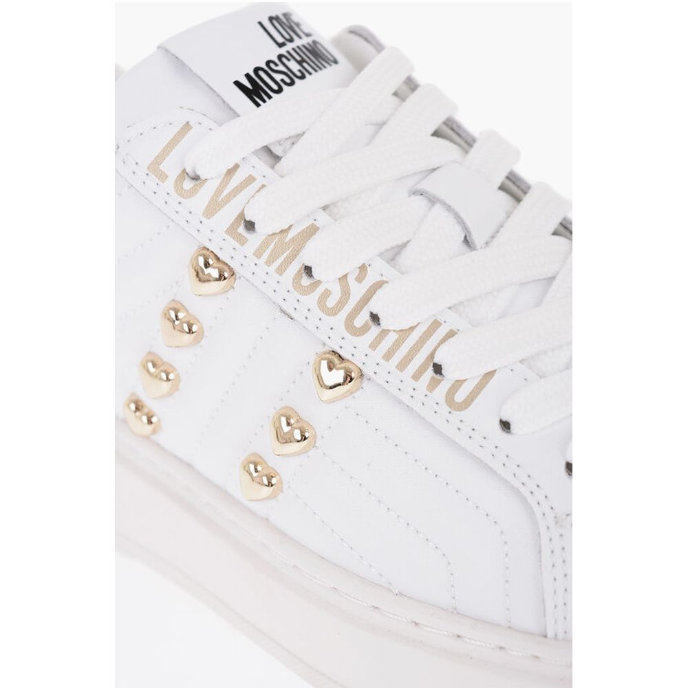 Moschino LOVE Quilted Leather BOLD40 Low-Top Sneakers with Golden Eff