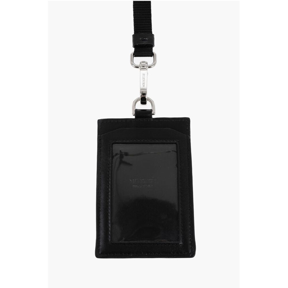 Neil Barrett Leather FAIR-ISLE THUNDERBOLT Badge Holder
