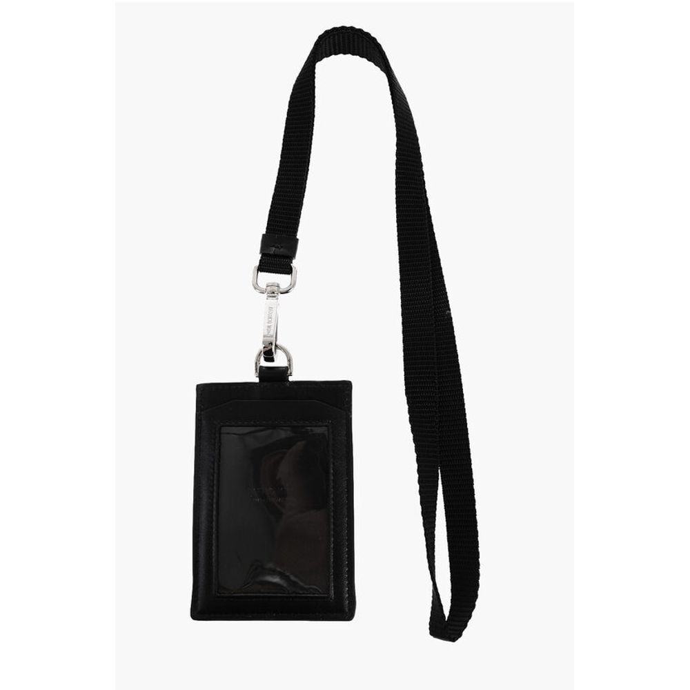 Neil Barrett Leather FAIR-ISLE THUNDERBOLT Badge Holder