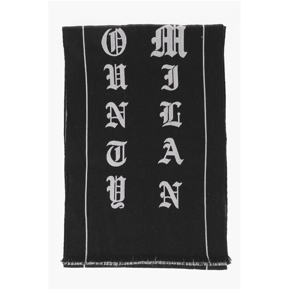 Marcelo Burlon Wool SKULL TATTOO Scarf With Jacquard Logo