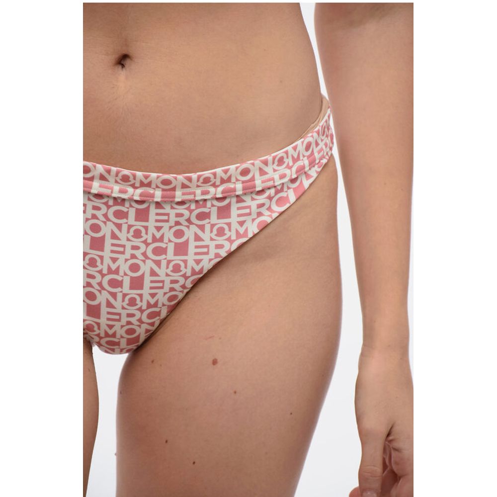 Moncler All-Over Logo Printed Triangle Bikini with Adjustable Should
