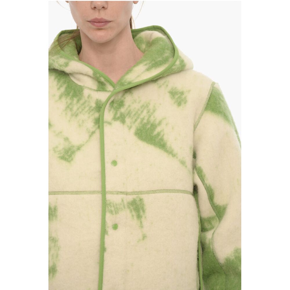Y-3 ADIDAS Tie-Dye Effect Hooded Jacket with Cut-Out Details