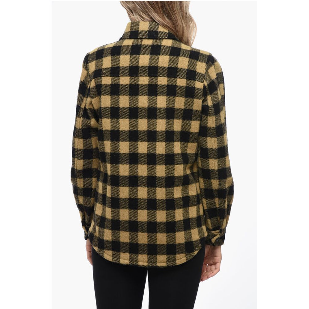 Woolrich Gingham Check Wool Blend Overshirt