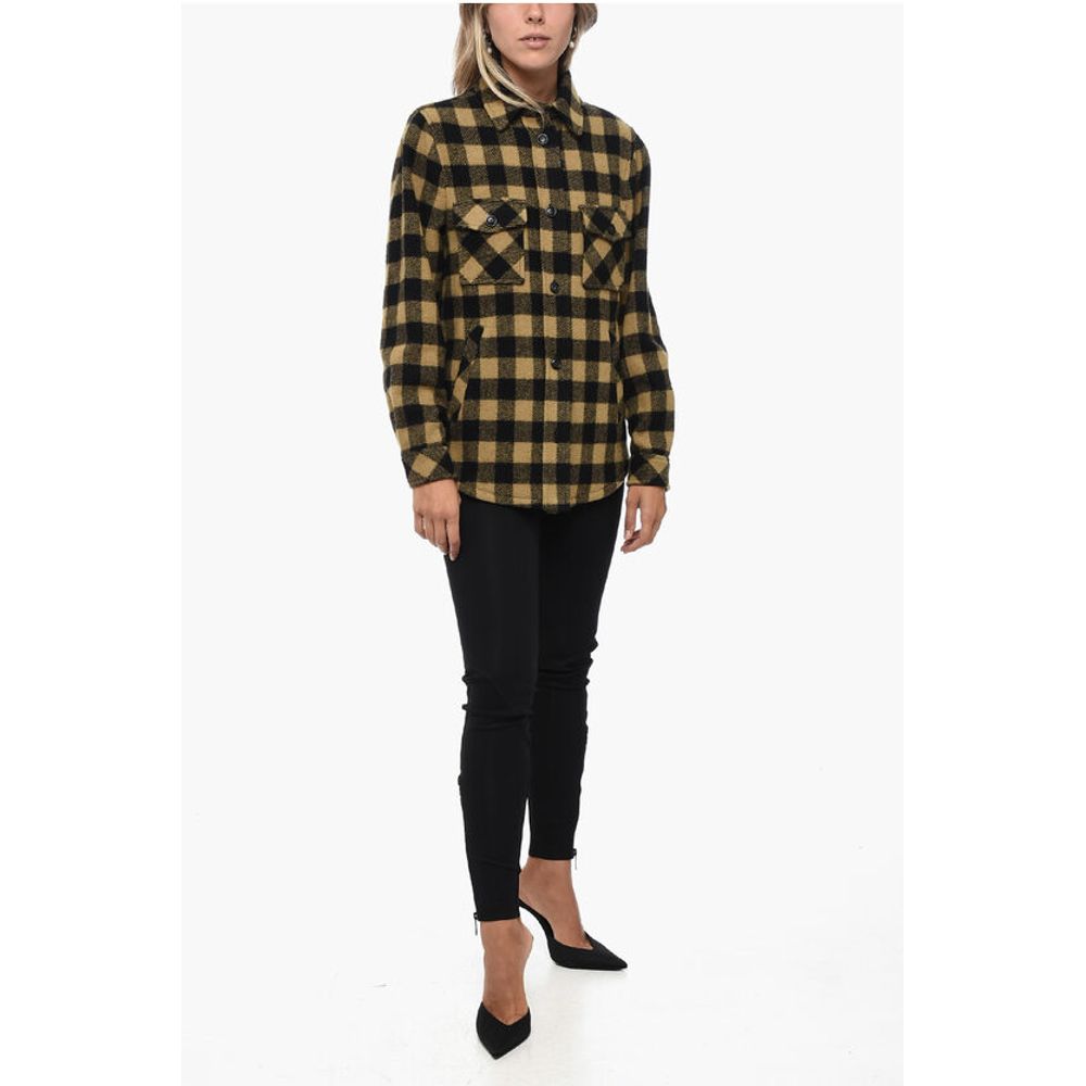 Woolrich Gingham Check Wool Blend Overshirt