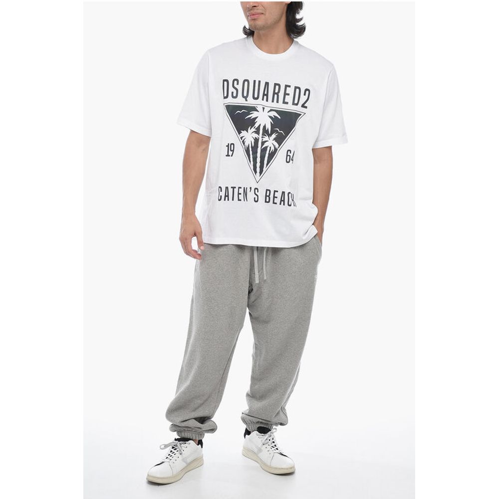 Dsquared² Crewneck T-shirt With Iridescent Print
