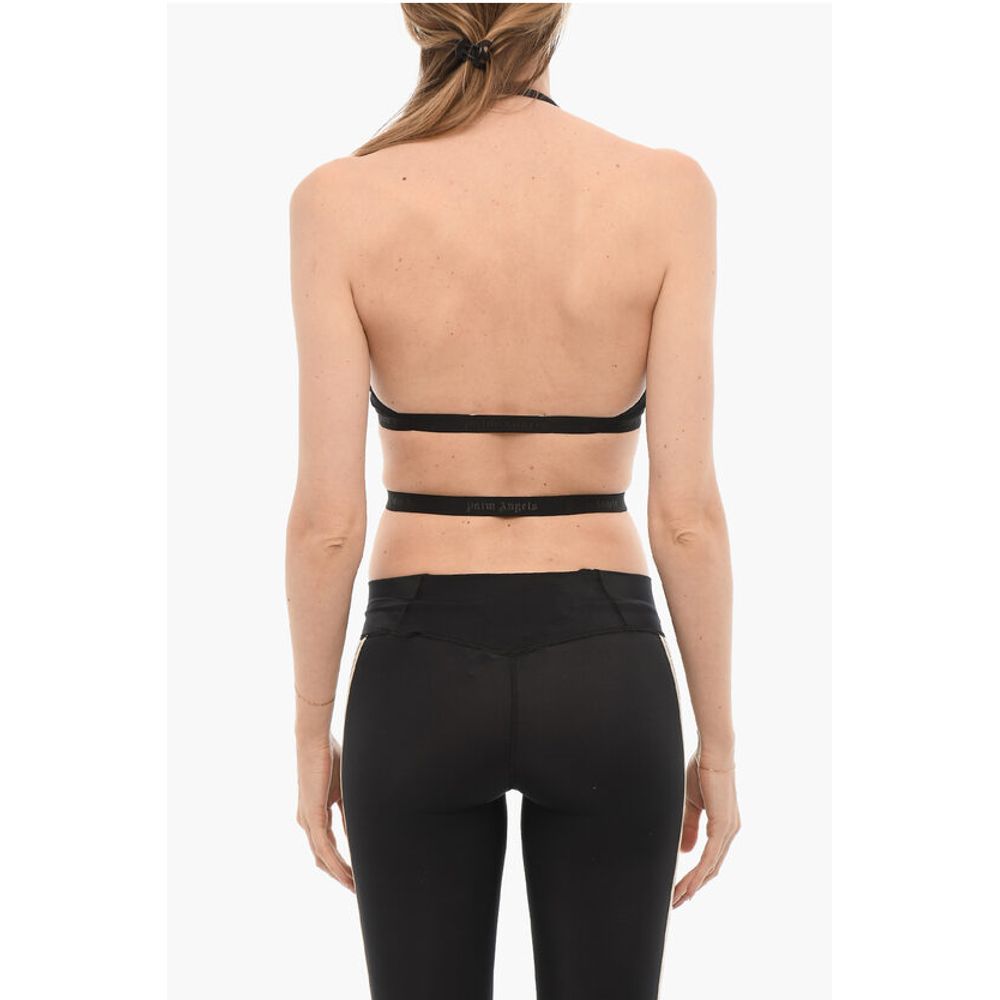 Palm Angels Crossed Waist Ribbed Crop Top