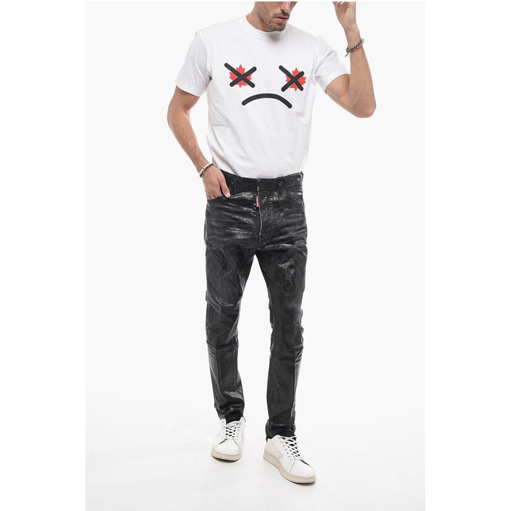 Dsquared² Long Crotch Relax Denims with Distressed Detail