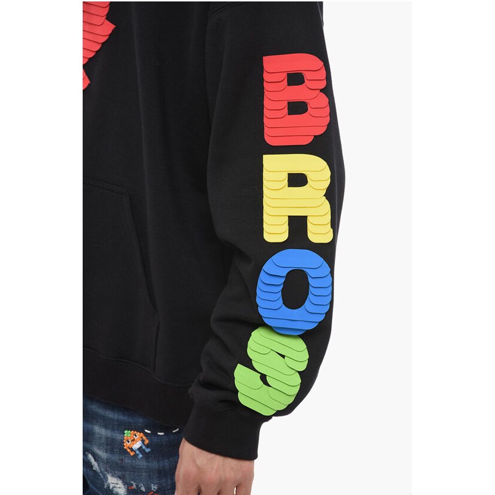 Dsquared² Hoodie Sweatshirt with Multicolored Textured Artwork