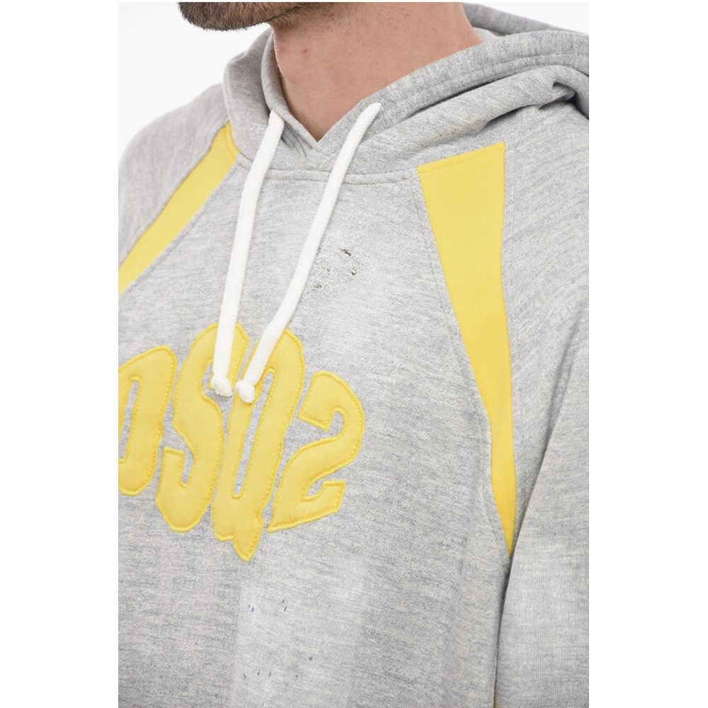 Dsquared² Two-toned Hoodie Sweatshirt with Embroidered Logo