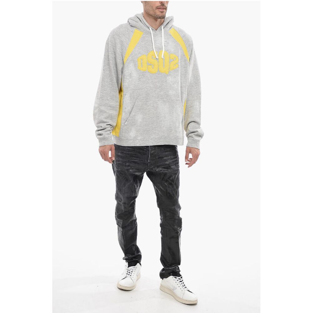 Dsquared² Two-toned Hoodie Sweatshirt with Embroidered Logo
