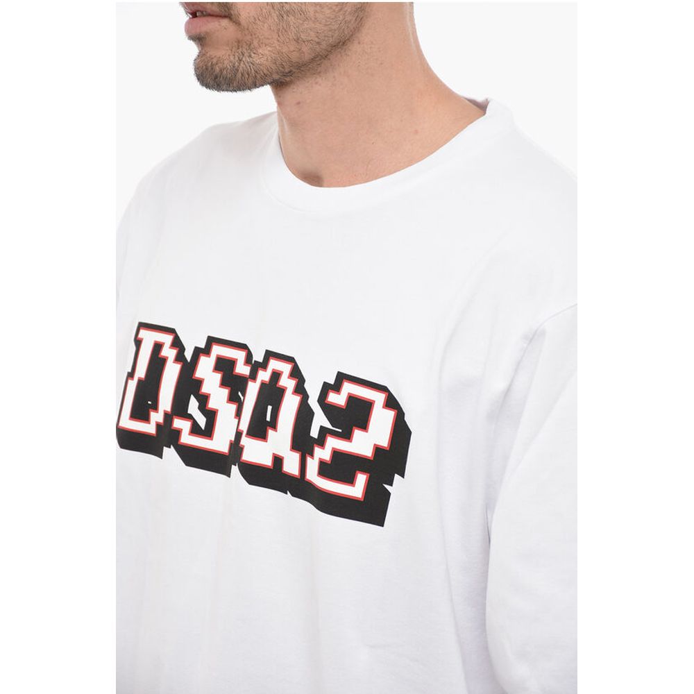 Dsquared² Long-sleeved Skater Fit T-shirt with Logo Print