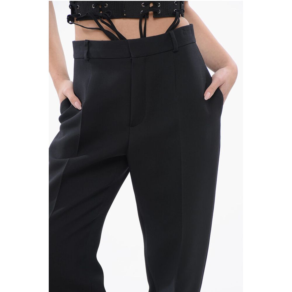 Dior Wool Blend Cigarette Pants with Pleats