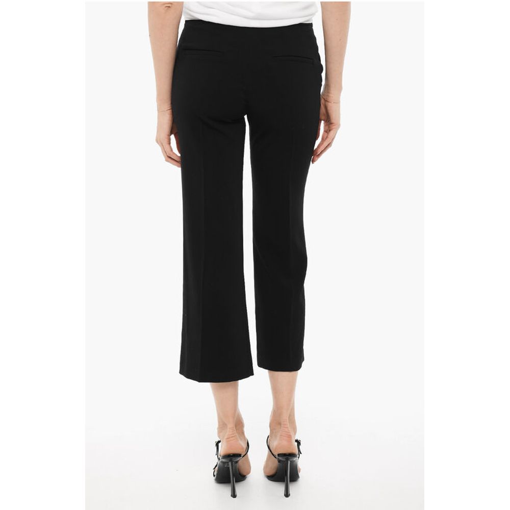 Edra Straight Leg Cropped Pants with Side Closure