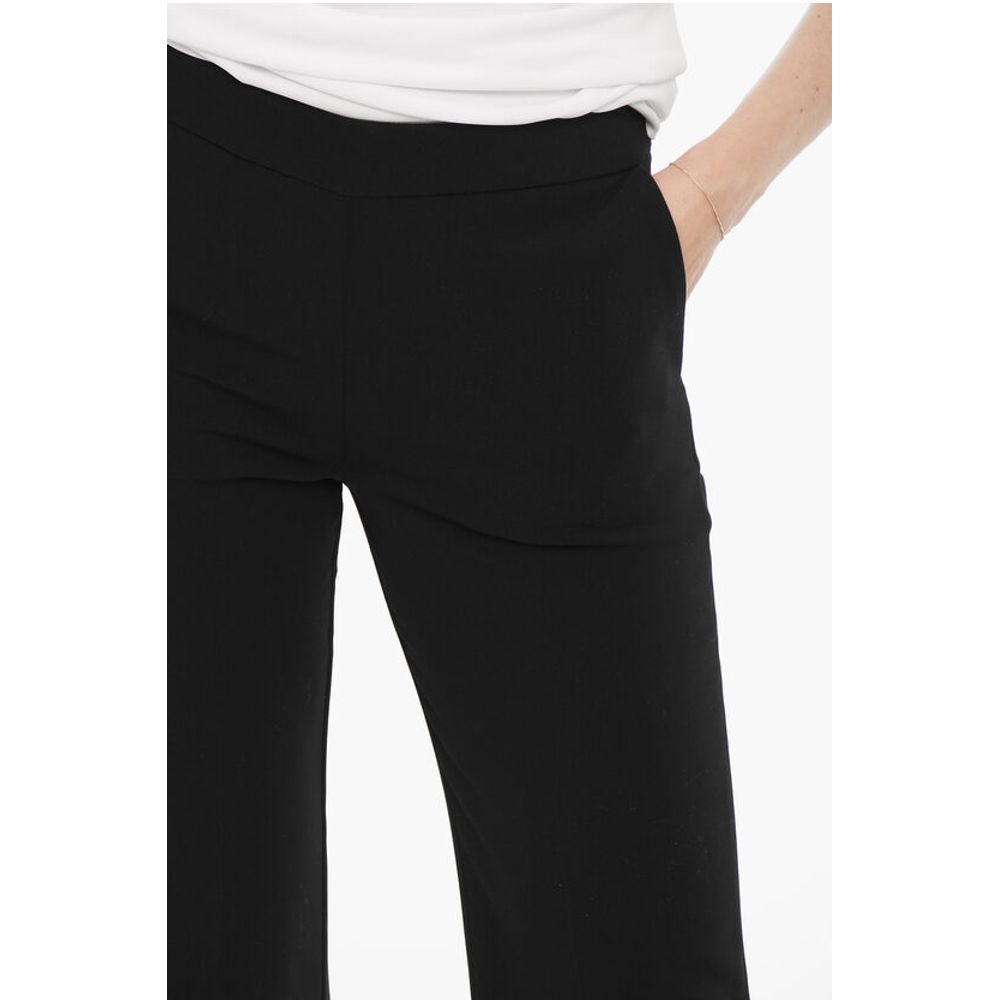 Edra Straight Leg Cropped Pants with Side Closure