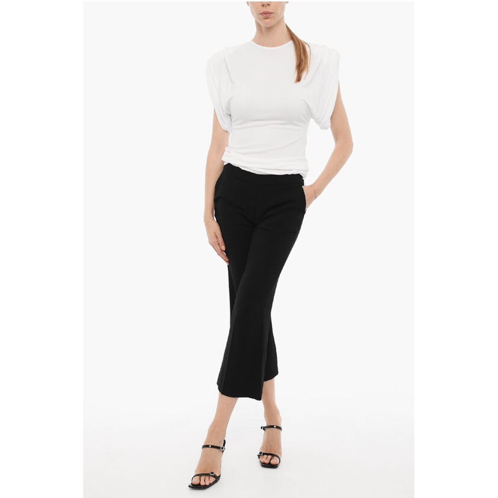 Edra Straight Leg Cropped Pants with Side Closure