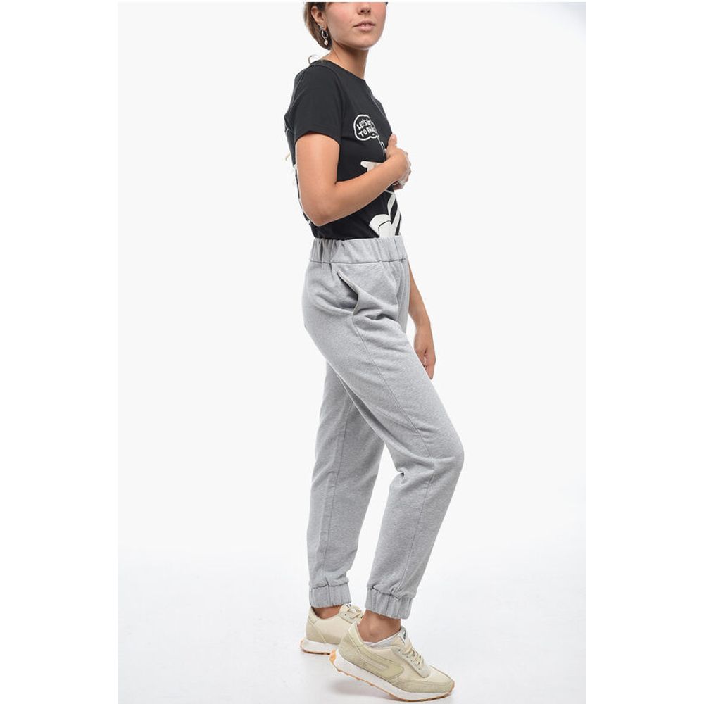 Fabiana Filippi Brushed Cotton Sweatpants with Rhinestoned Detail