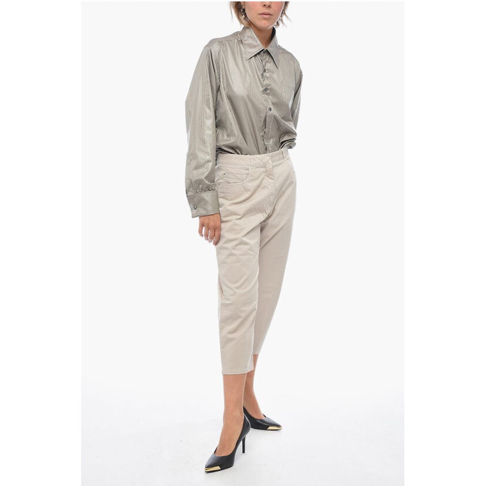 Fabiana Filippi 5 Pocket Cropped Fit Stretch Cotton Pants