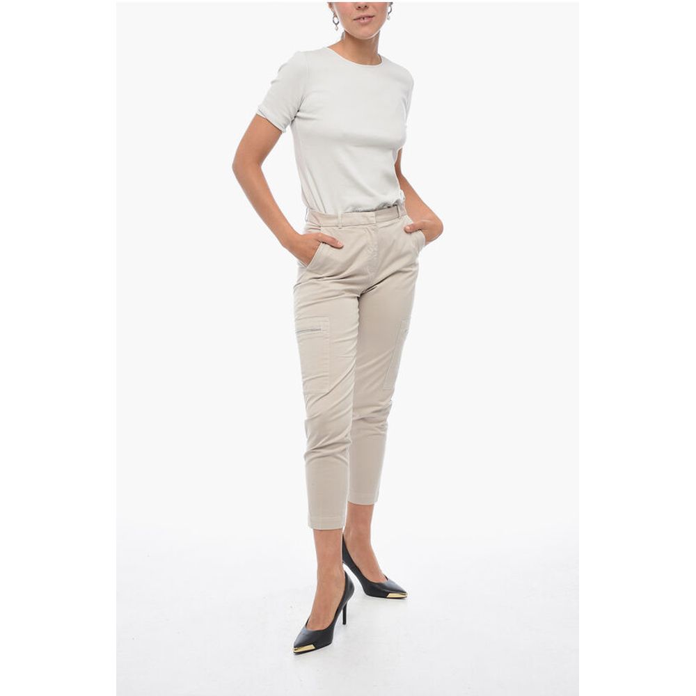 Fabiana Filippi Cropped Fit Stretch Cotton Cargo Pants