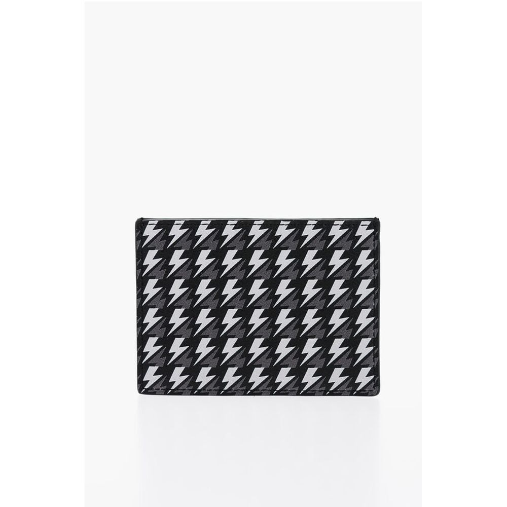 Neil Barrett All-Over Thunderbolt Printed Leather Card Holder