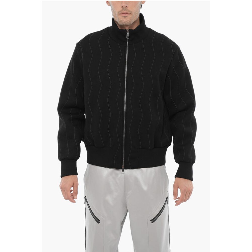 Neil Barrett Embroidered Slim Fit Sweatshirt with Zip Closure