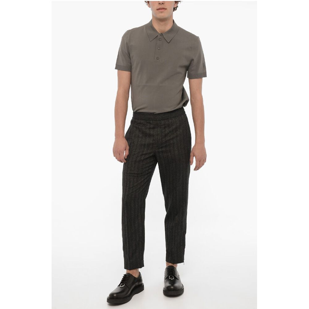 Neil Barrett Slim Fit Virgin Wool Pants with Ankle Zip