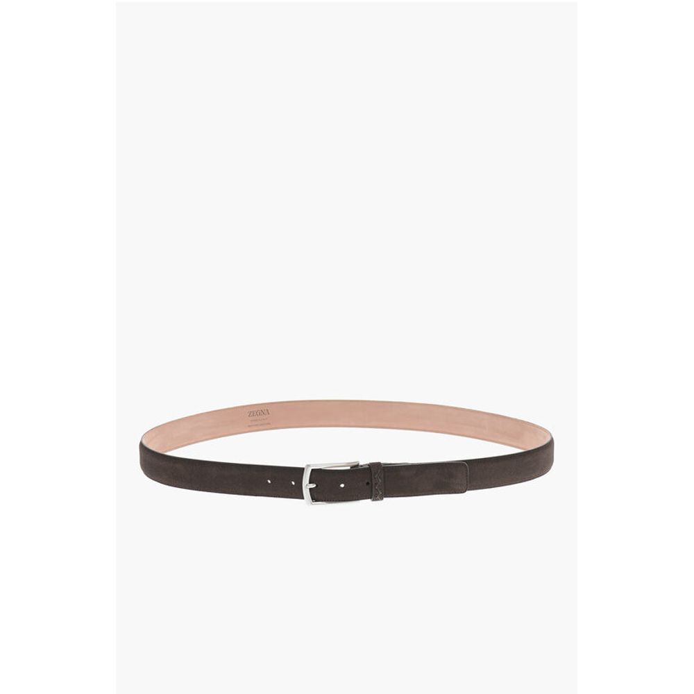 Ermenegildo Zegna Metal Buckle Suede Belt
