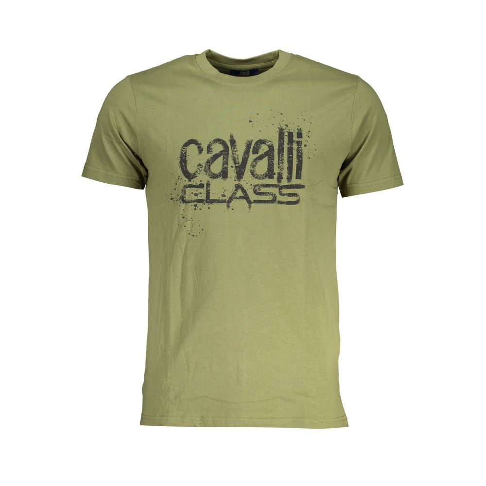 Πράσινο βαμβακερό μπλουζάκι Cavalli Class